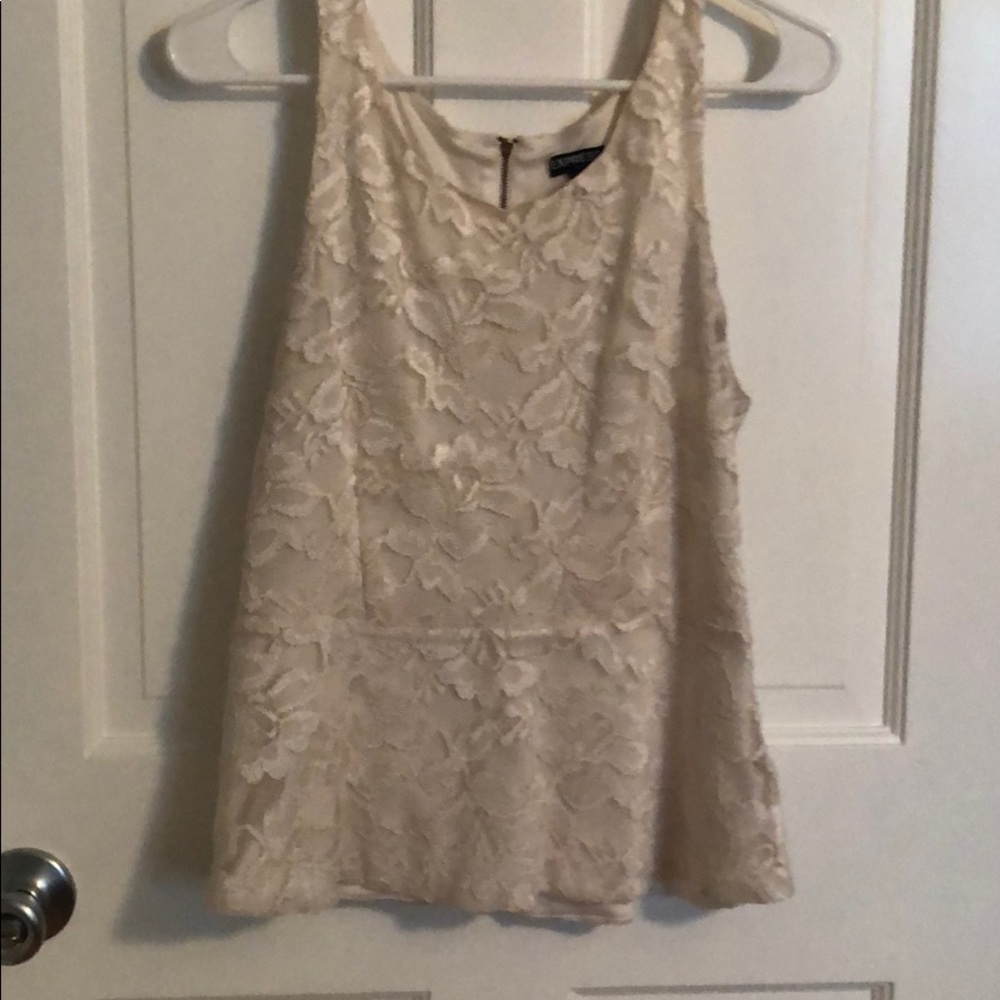 White Lace Peplum Top